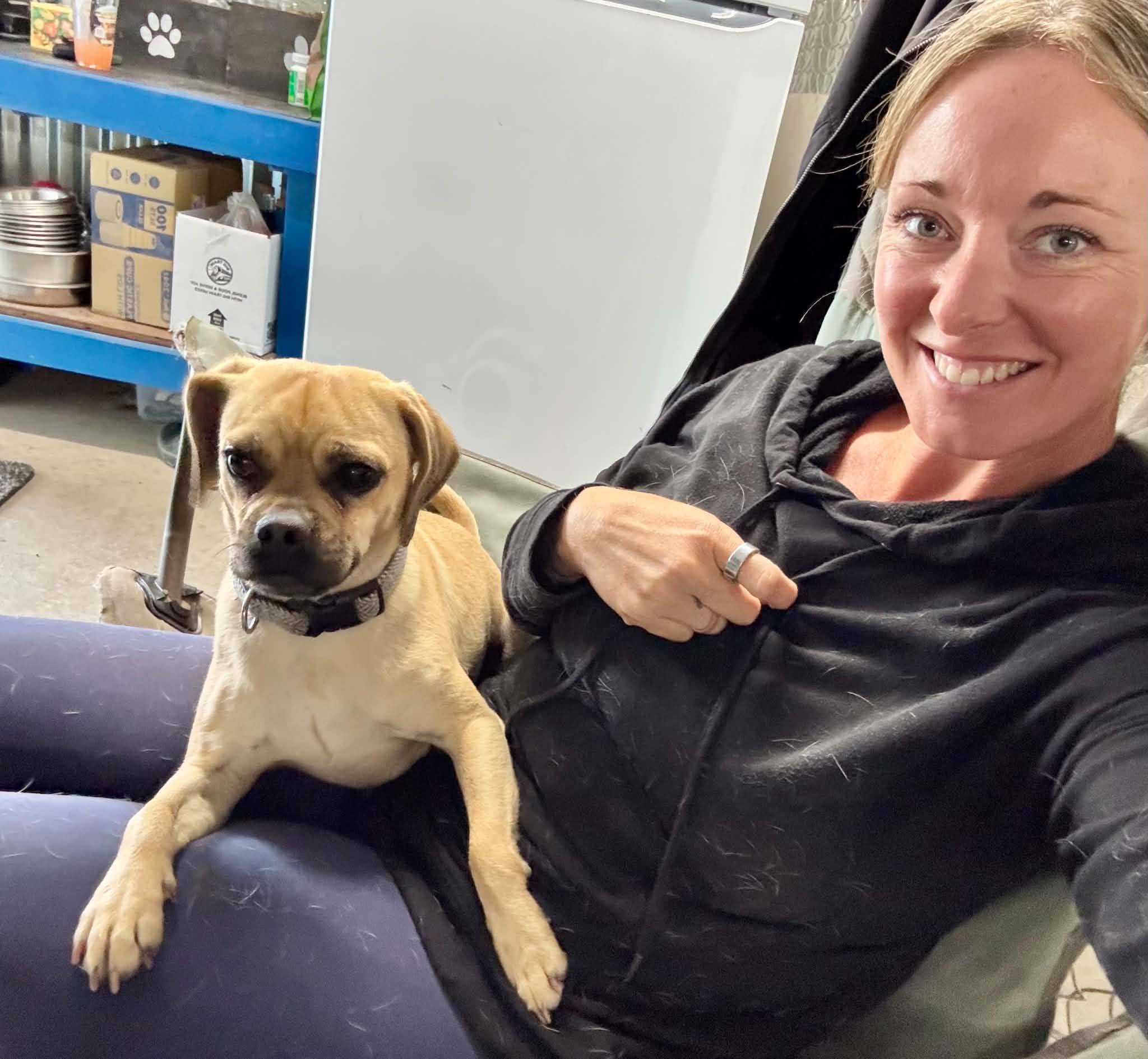 Cassie Frary with IARN rescue dog Frankie
